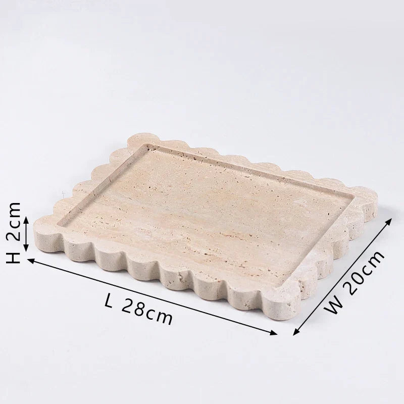 Calacatta Scalloped Marble Tray