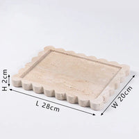 Calacatta Scalloped Marble Tray