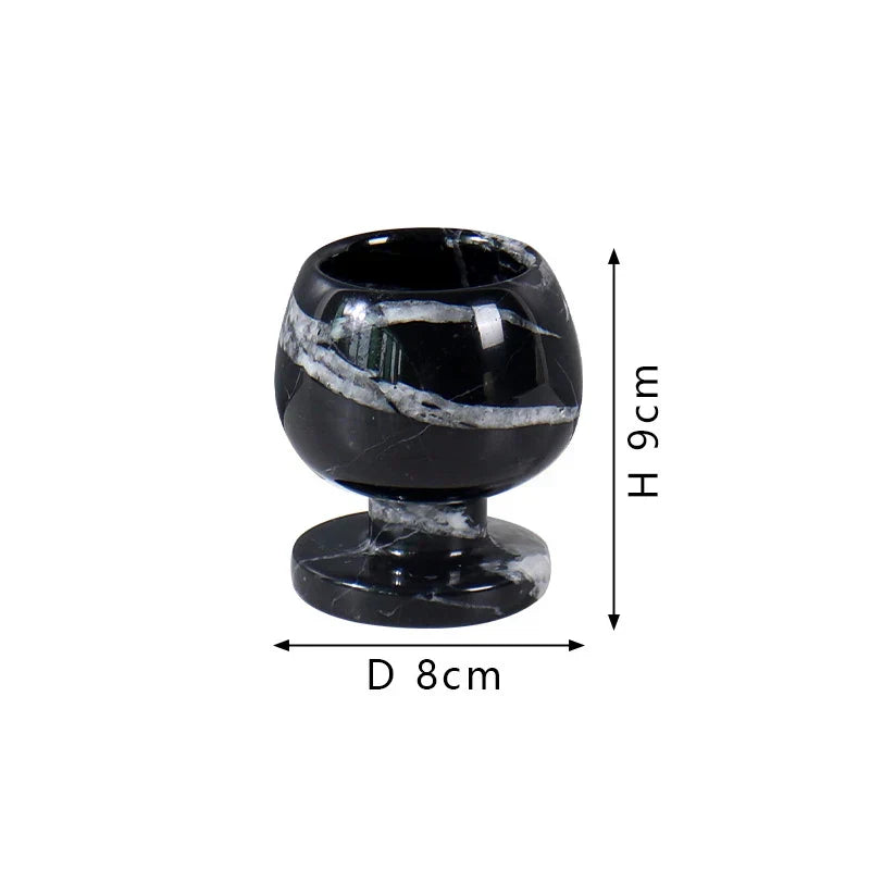 Noir Marble Candlestick Holders