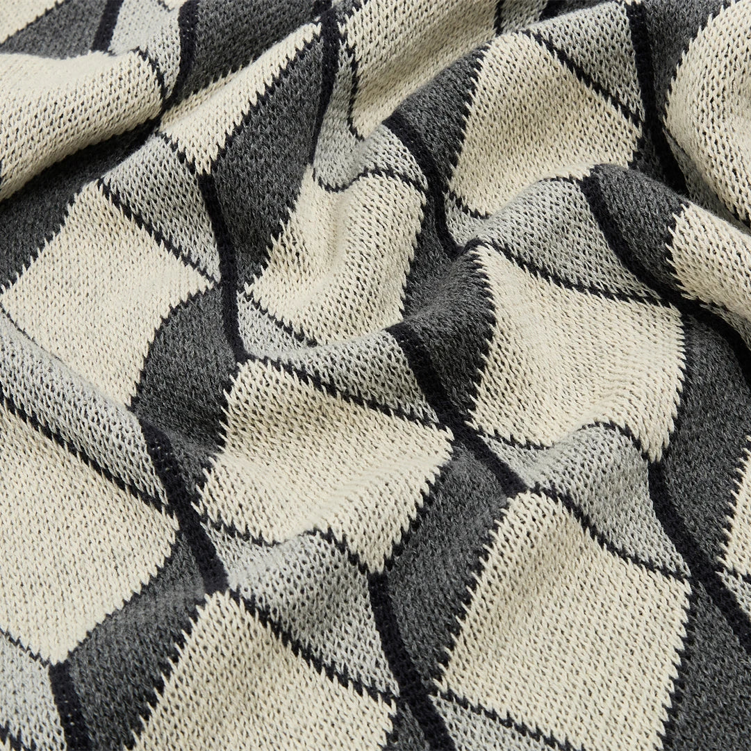 Cotton Knitted Plaid Blanket