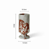 Calacatta Red Marble Vase and Pedestal