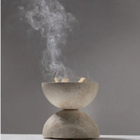 Travertine Sphere Incense Burner