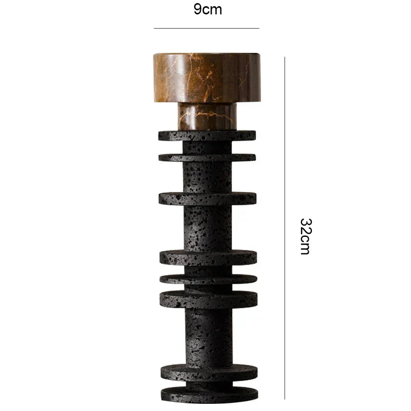 Portoro and Basalt Pedestal