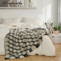 Cotton Knitted Plaid Blanket