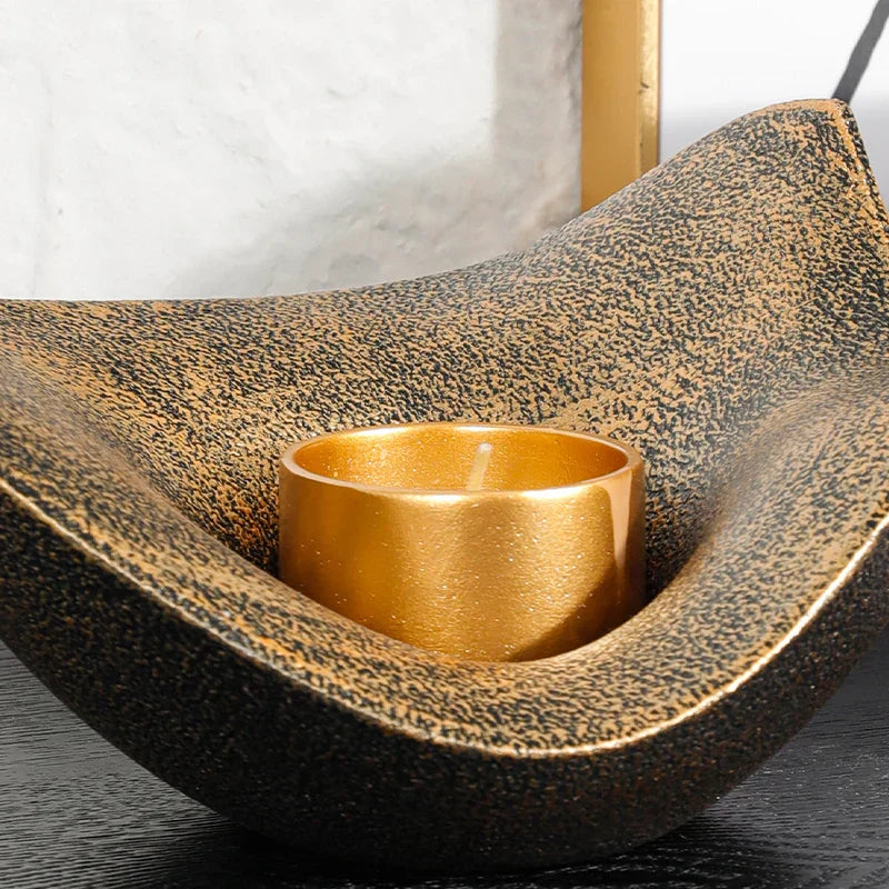 Gilded Arc Candle Holders