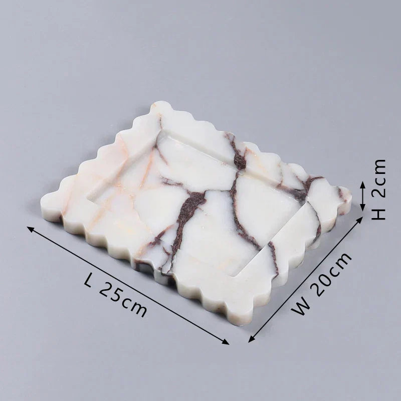 Calacatta Scalloped Marble Tray