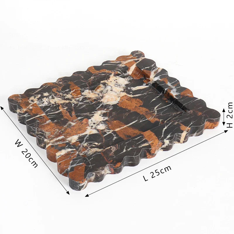 Calacatta Scalloped Marble Tray
