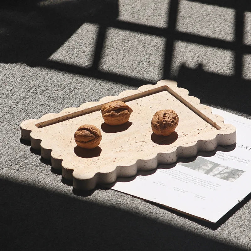 Calacatta Scalloped Marble Tray
