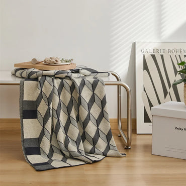 Cotton Knitted Plaid Blanket
