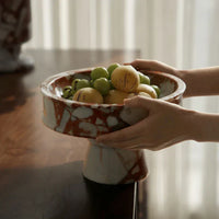 Calacatta Red Marble Vase and Pedestal