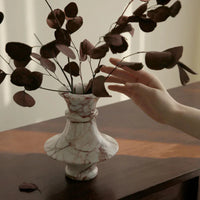 Calacatta Red Marble Fluted and Seed Vase