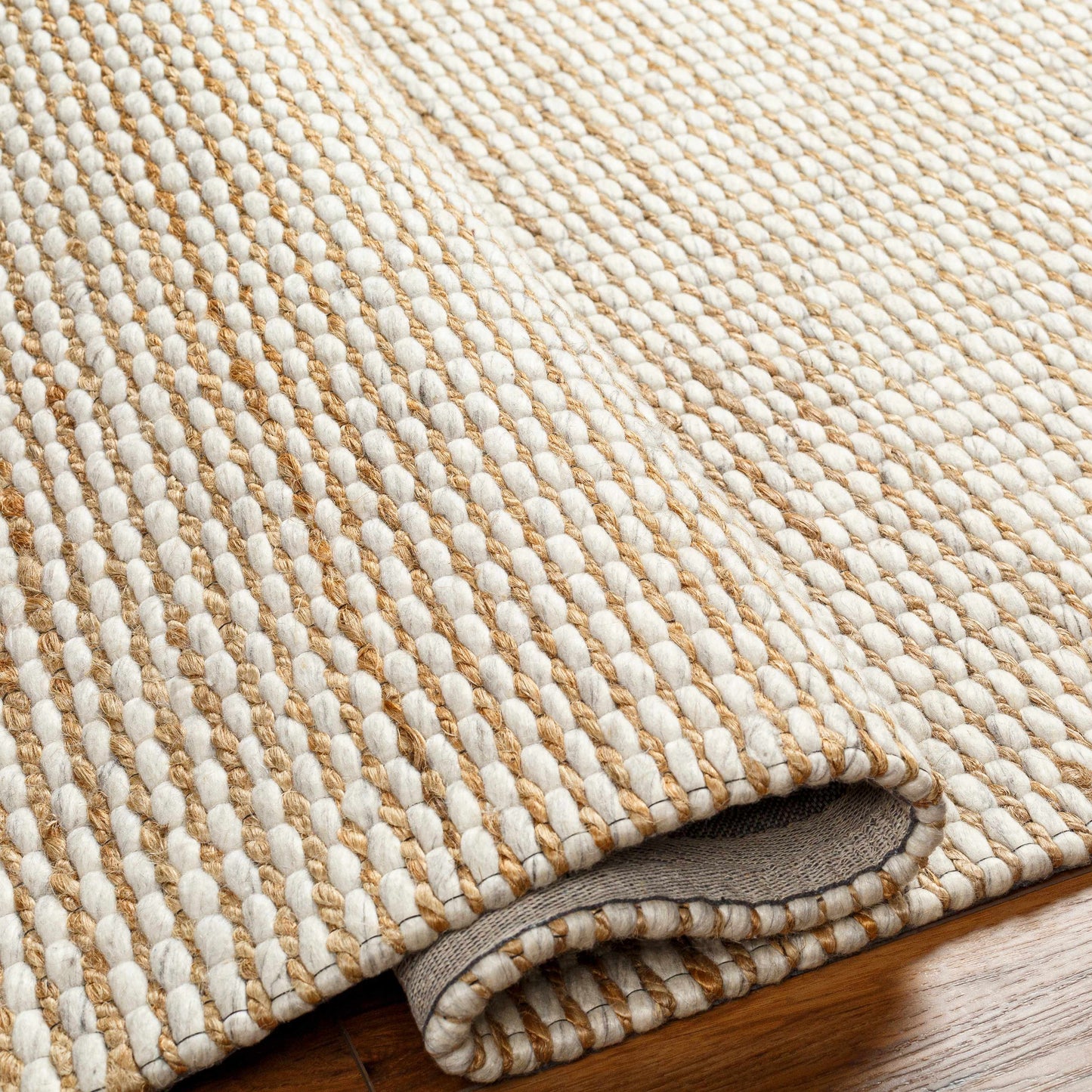 Cream Jute-Wool Blend Rug
