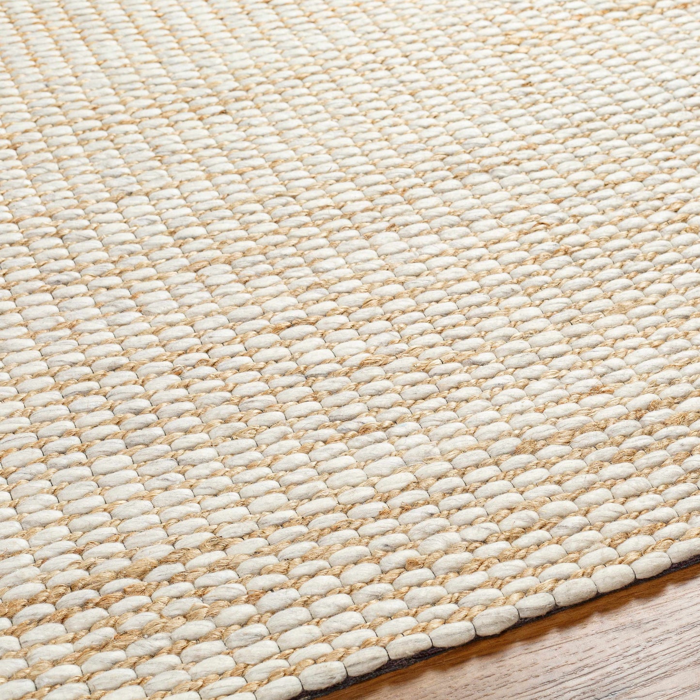 Cream Jute-Wool Blend Rug