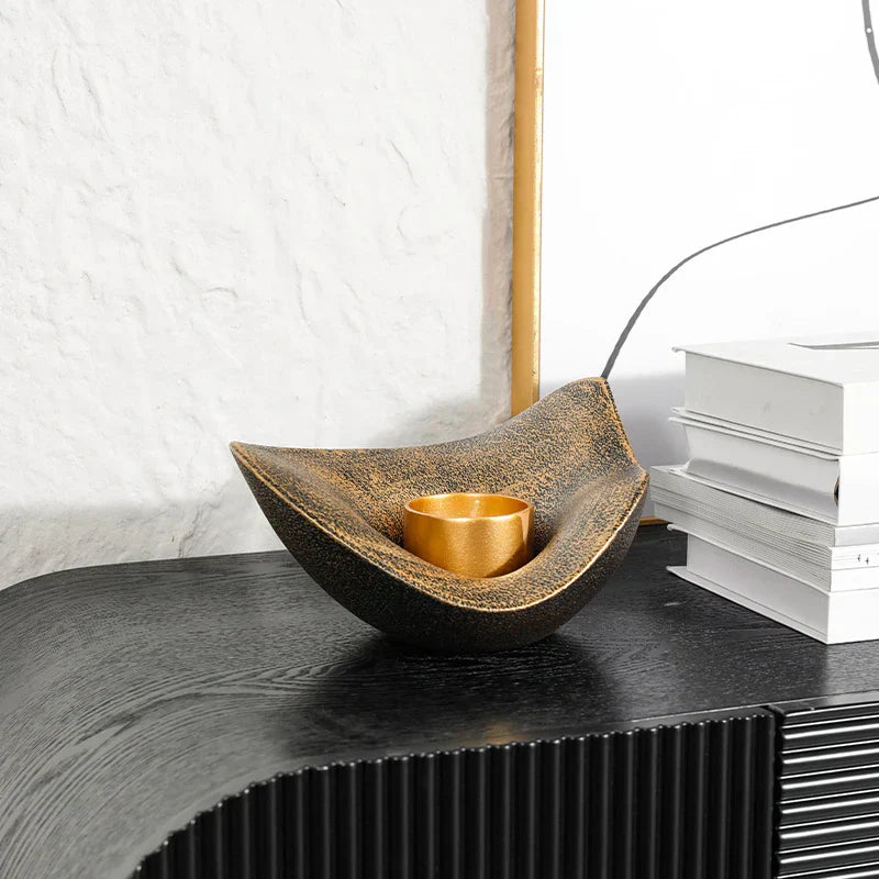 Gilded Arc Candle Holders