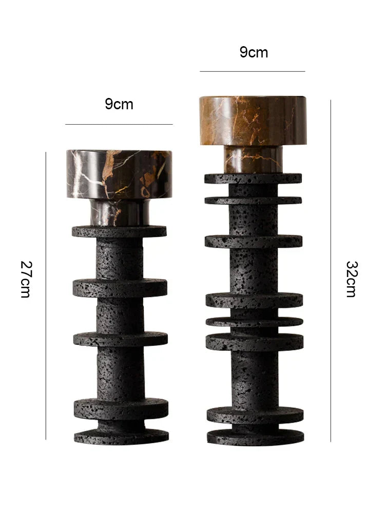 Portoro and Basalt Pedestal