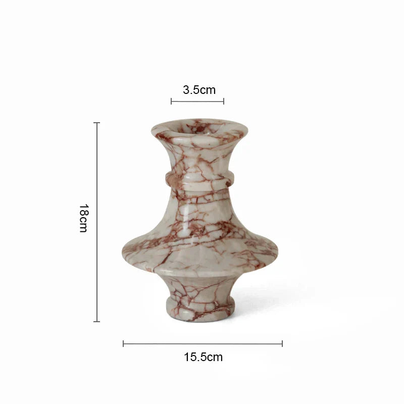 Calacatta Red Marble Fluted and Seed Vase