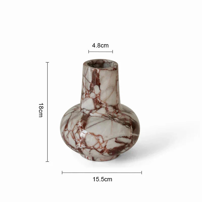 Calacatta Red Marble Fluted and Seed Vase