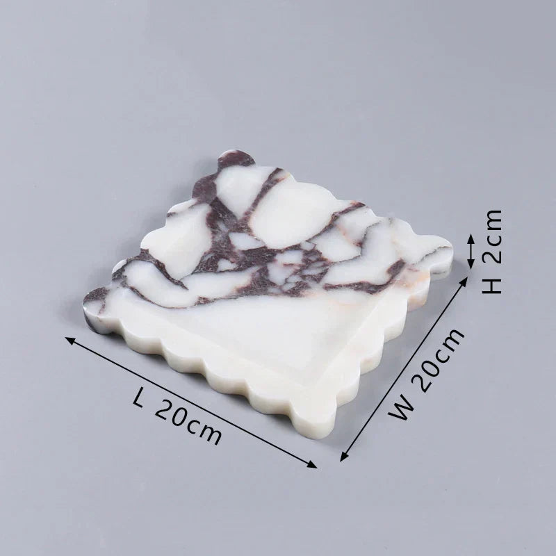 Calacatta Scalloped Marble Tray
