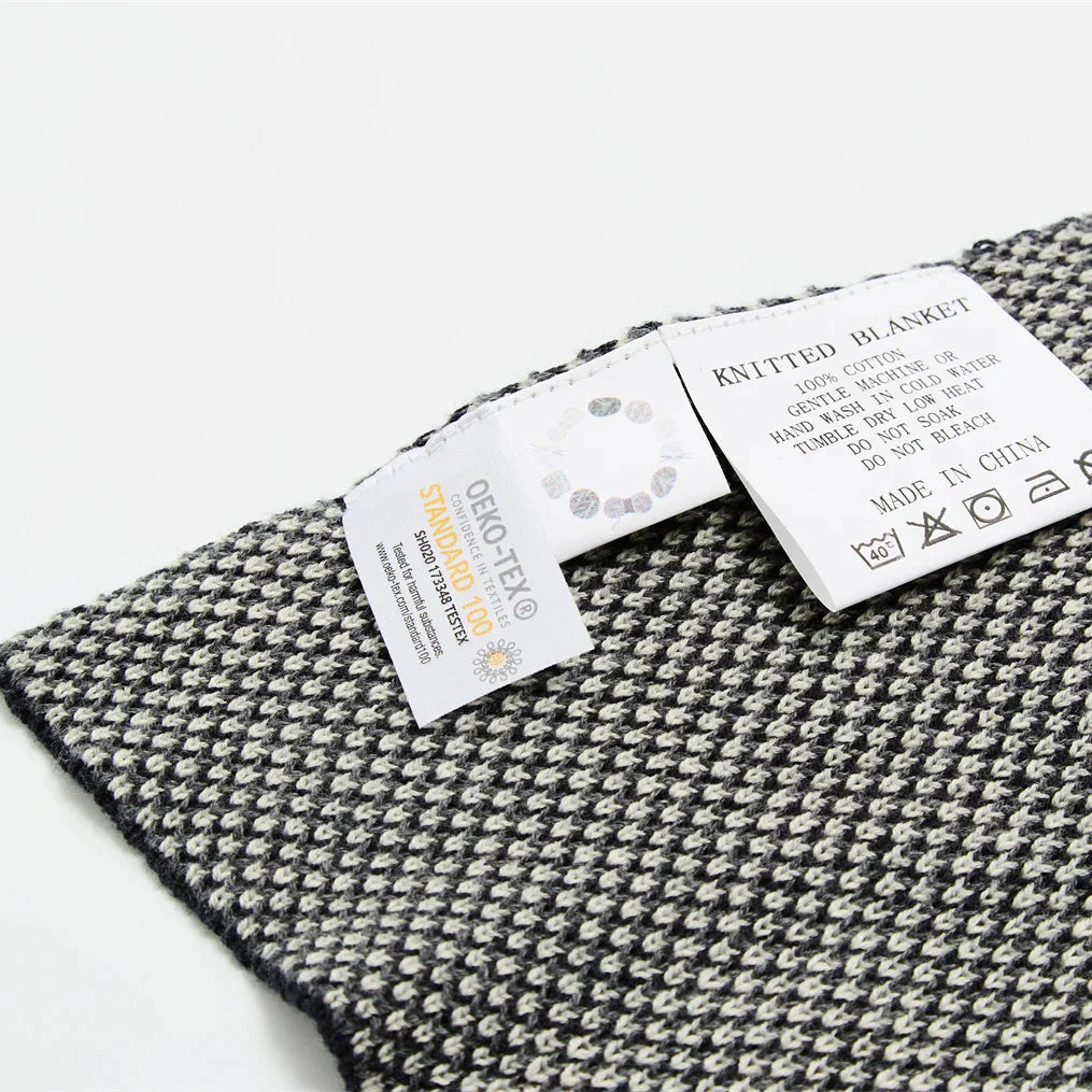 Cotton Knitted Plaid Blanket