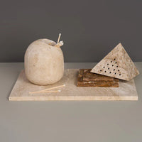Travertine Incense Burner & Match Holder