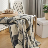 Cotton Knitted Plaid Blanket