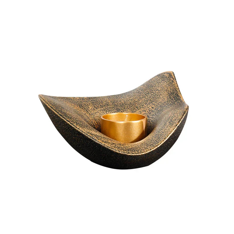 Gilded Arc Candle Holders