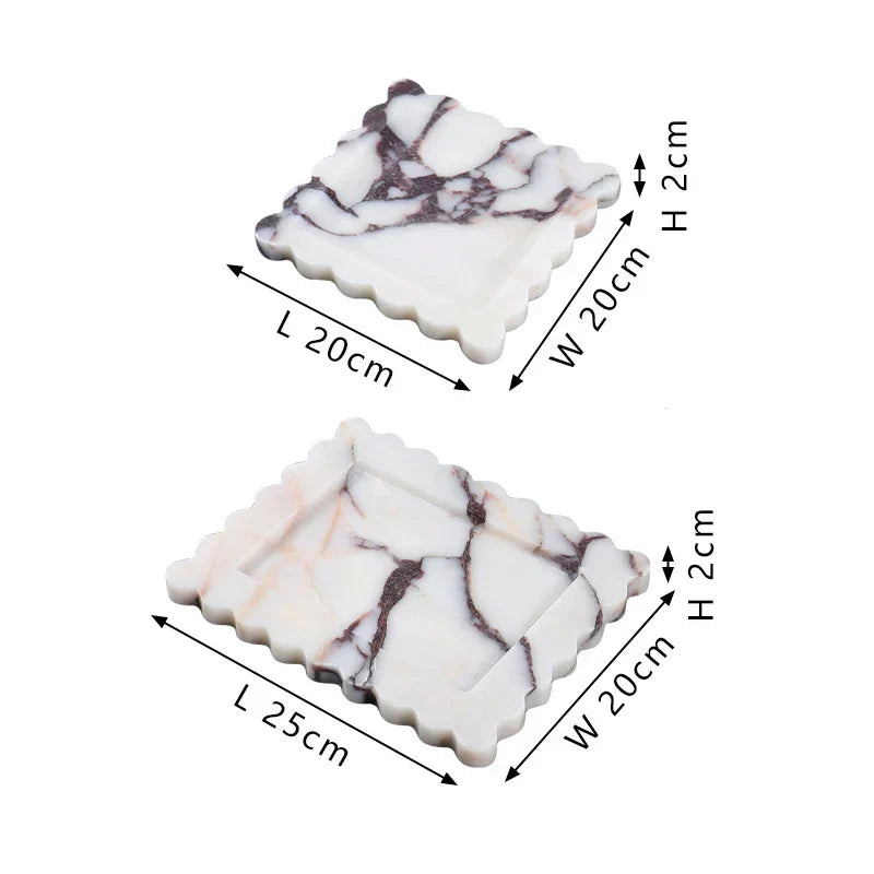Calacatta Scalloped Marble Tray