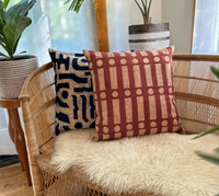 Navy Blue + Rosy Beige Pillow Cover
