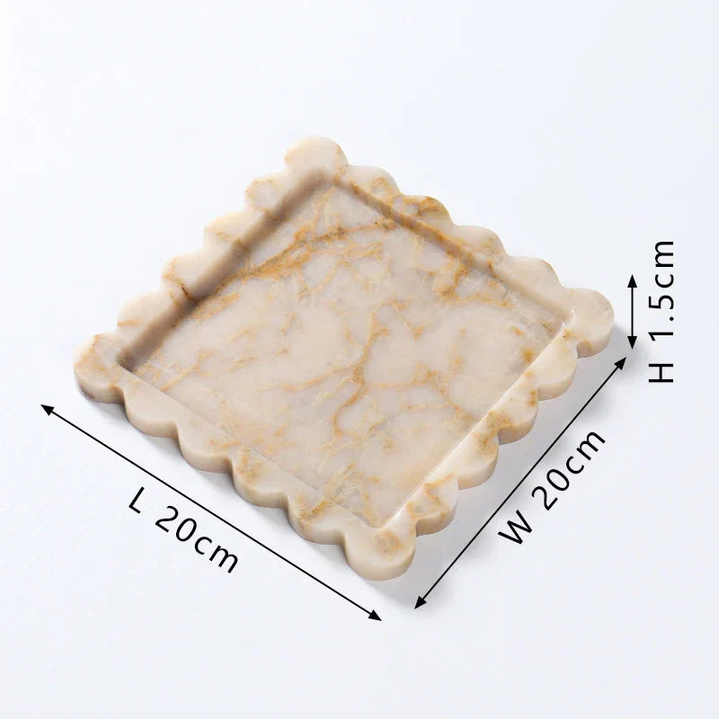 Calacatta Scalloped Marble Tray