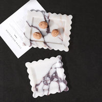 Calacatta Scalloped Marble Tray