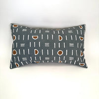 Mudcloth Lumbar Pillow Cover - Dark Gray