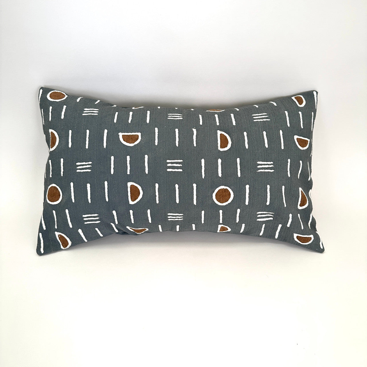 Mudcloth Lumbar Pillow Cover - Dark Gray