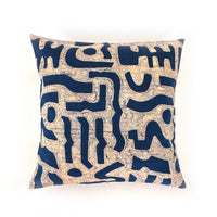 Navy Blue + Rosy Beige Pillow Cover