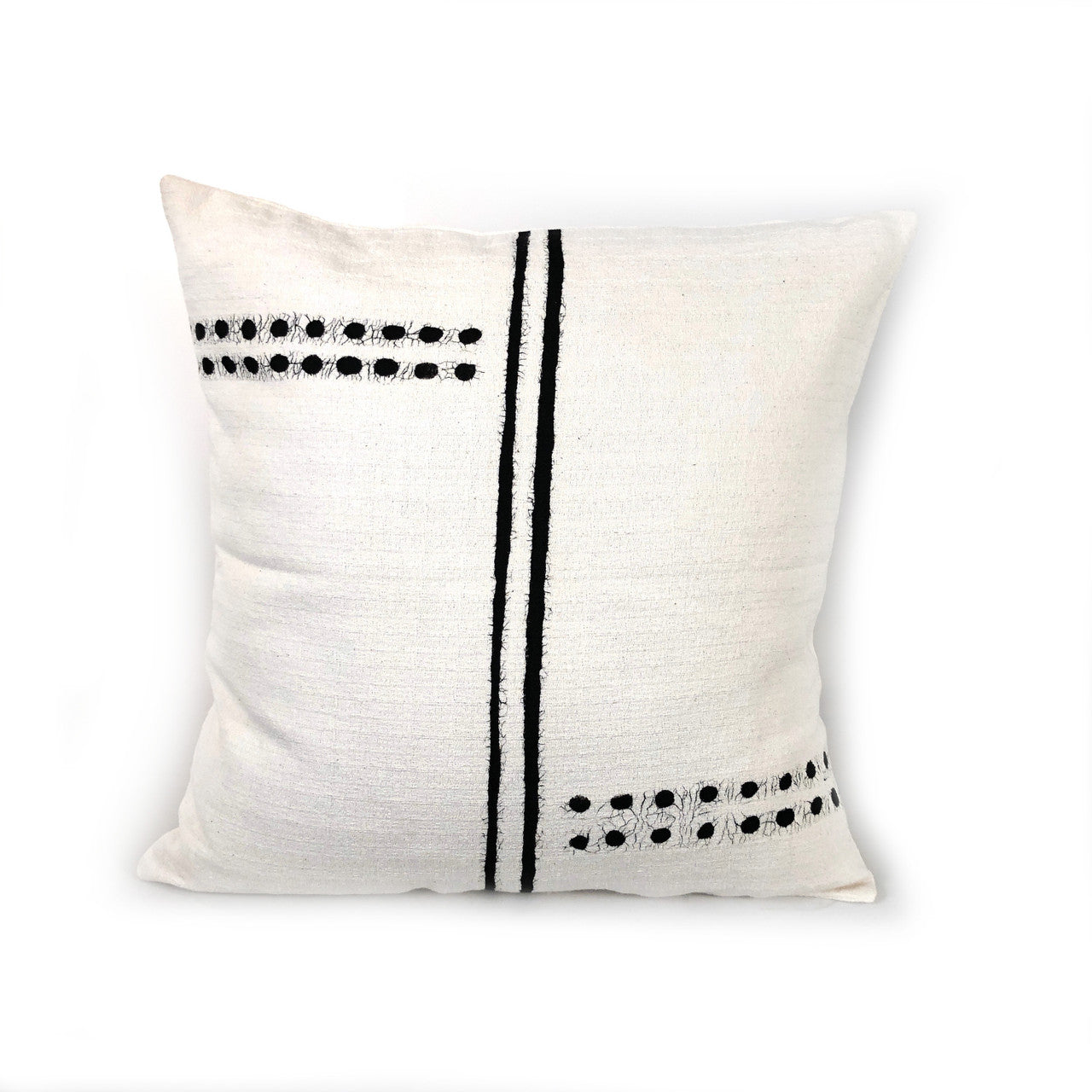 Dots + Lines Pillow Cover - White
