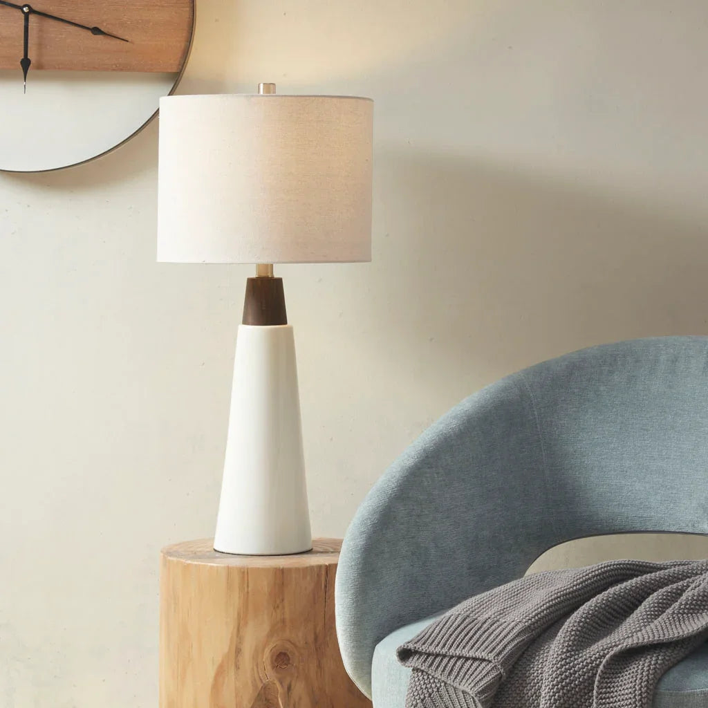 Ceramic & Wood Table Lamp