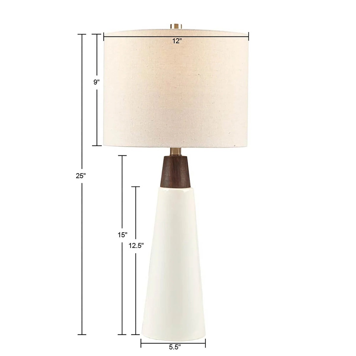 Ceramic & Wood Table Lamp