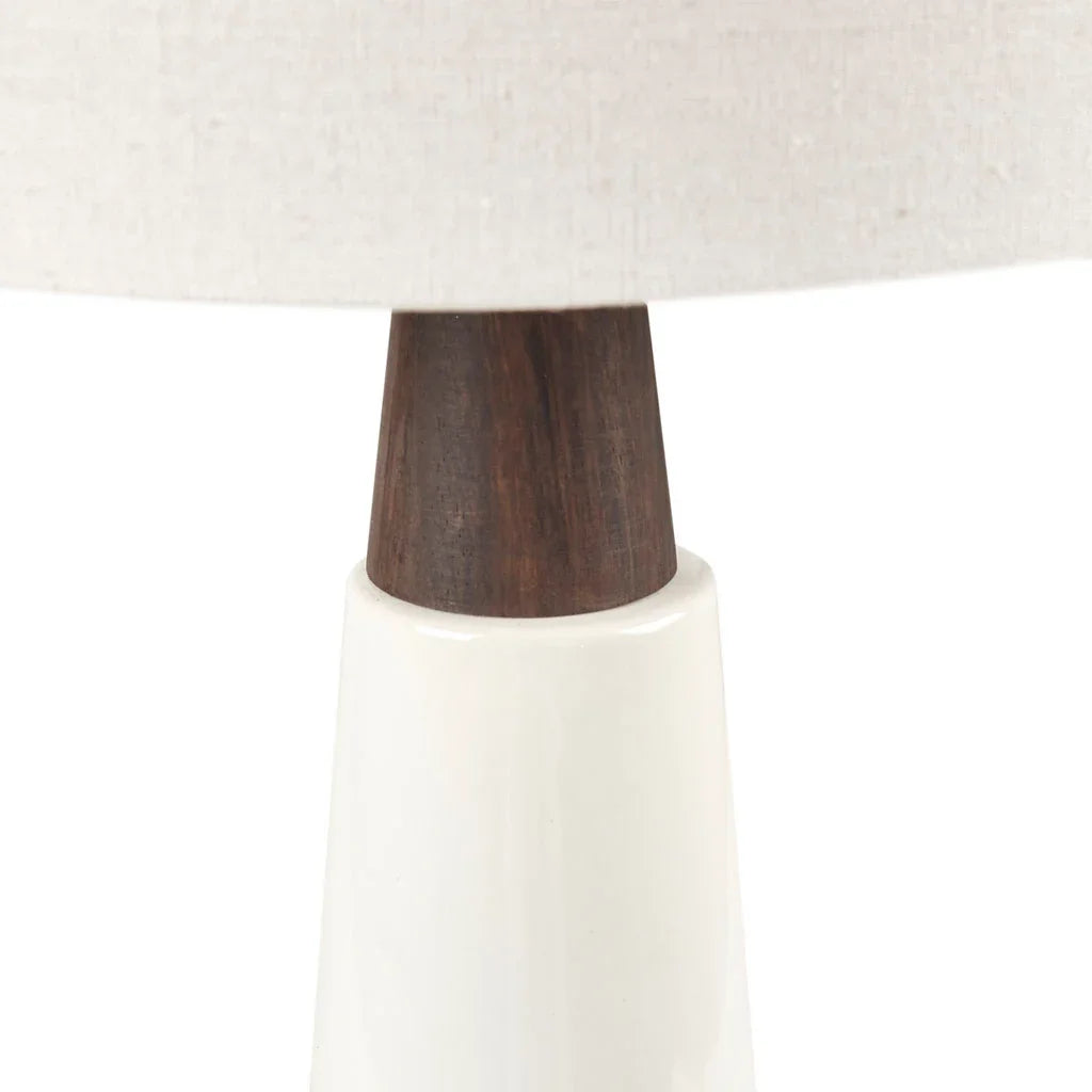 Ceramic & Wood Table Lamp