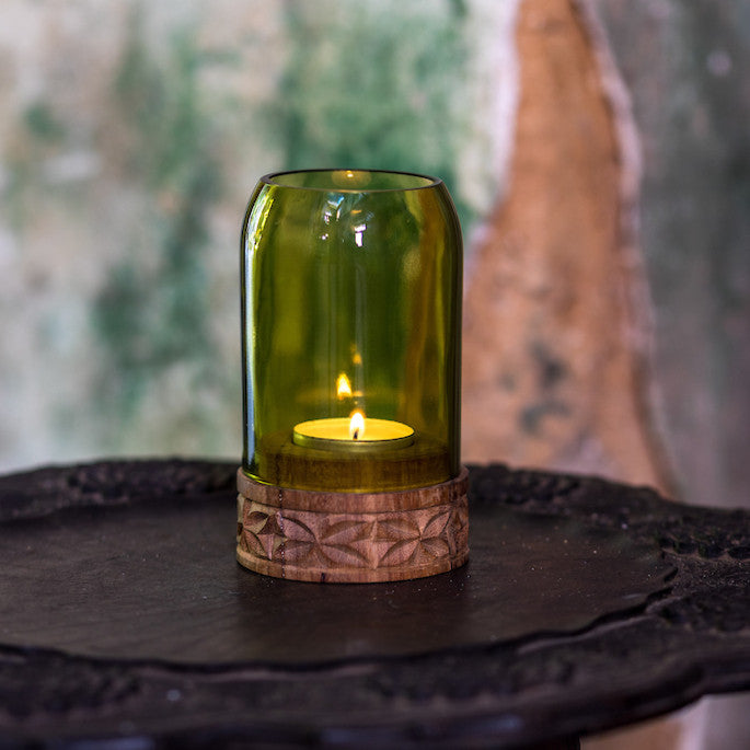 Candle Holder - Upcycled Glass