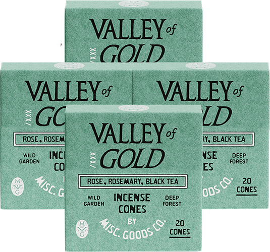 Valley of Gold Incense Cones - Holder Option