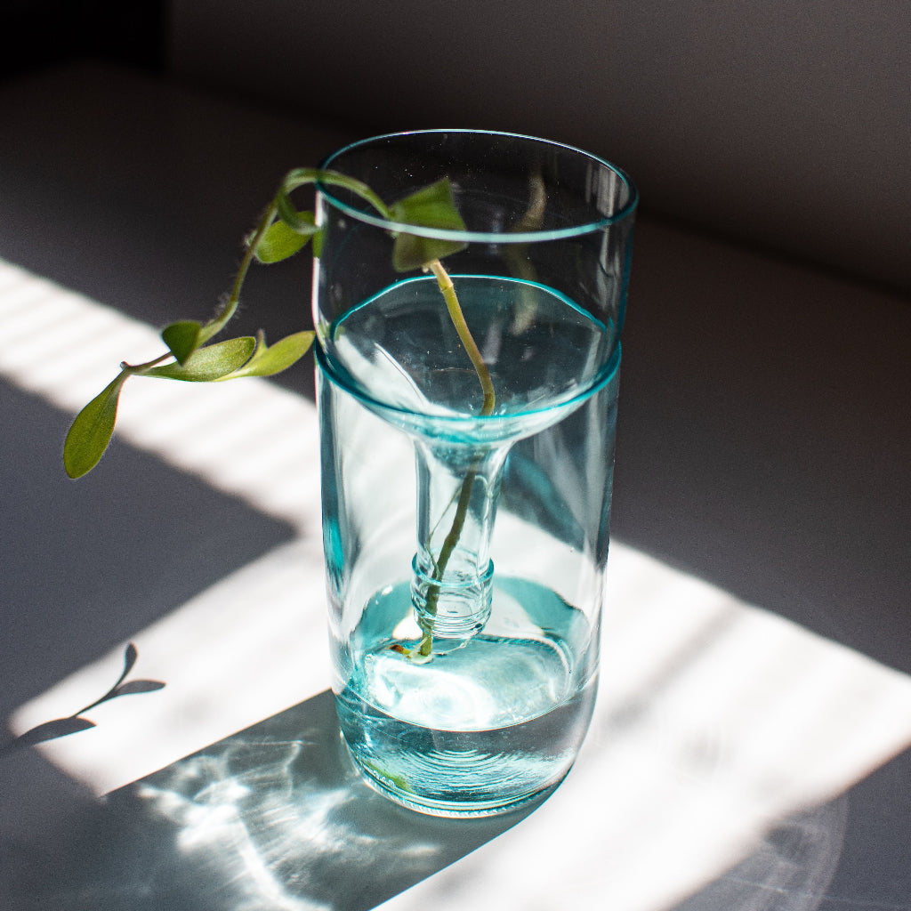 Self Watering Planter - Recycled Glass