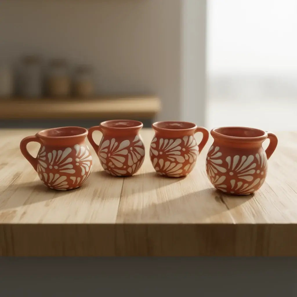 Handmade Brown Pottery Mexican Clay Mug