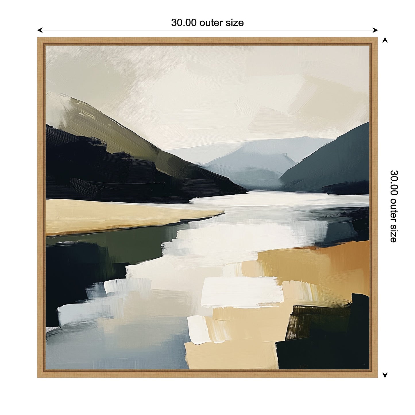 Mountain Lake Abstract - Framed Print