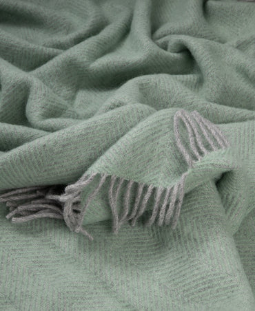 Highland Basil Herringbone Throw
