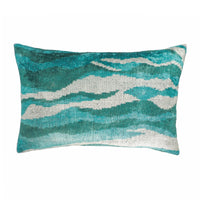 Atlantic Silk Velvet Ikat Throw Pillow Cover