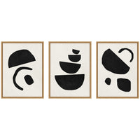 Black Geometric Abstracts - Framed Print Set