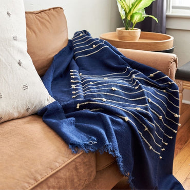 Hand Knotted Stripes Merino Throw