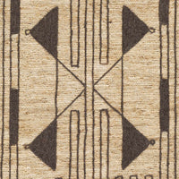 Hand-knotted jute and wool rug with ornate texture