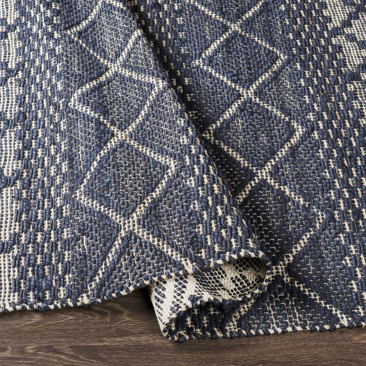 Bunclody Navy Jute & Cotton Rug