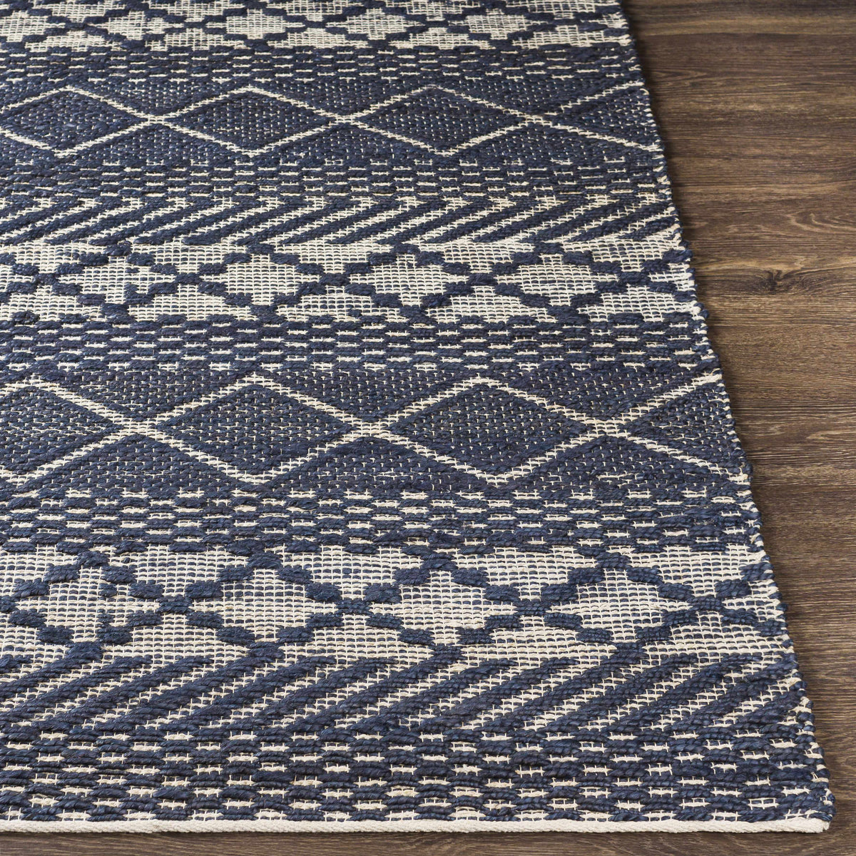 Bunclody Navy Jute & Cotton Rug