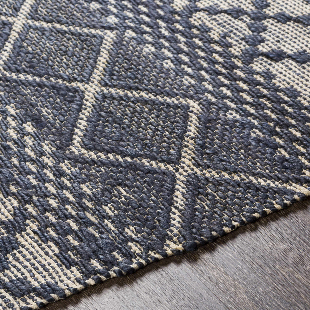 Bunclody Navy Jute & Cotton Rug